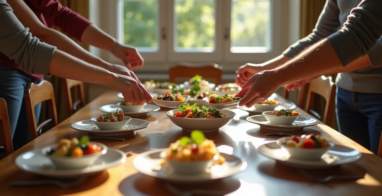 Consolle che si trasforma in tavolo da pranzo per 12 persone